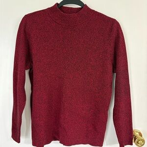 Karen Scott Women’s Heathered Red Mock-neck Sweater